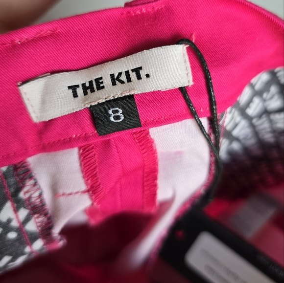 The Kit New Tracee Pants Organic Cotton High Rise Wide Leg Pop Pink Women SZ 8 - Picture 9 of 12